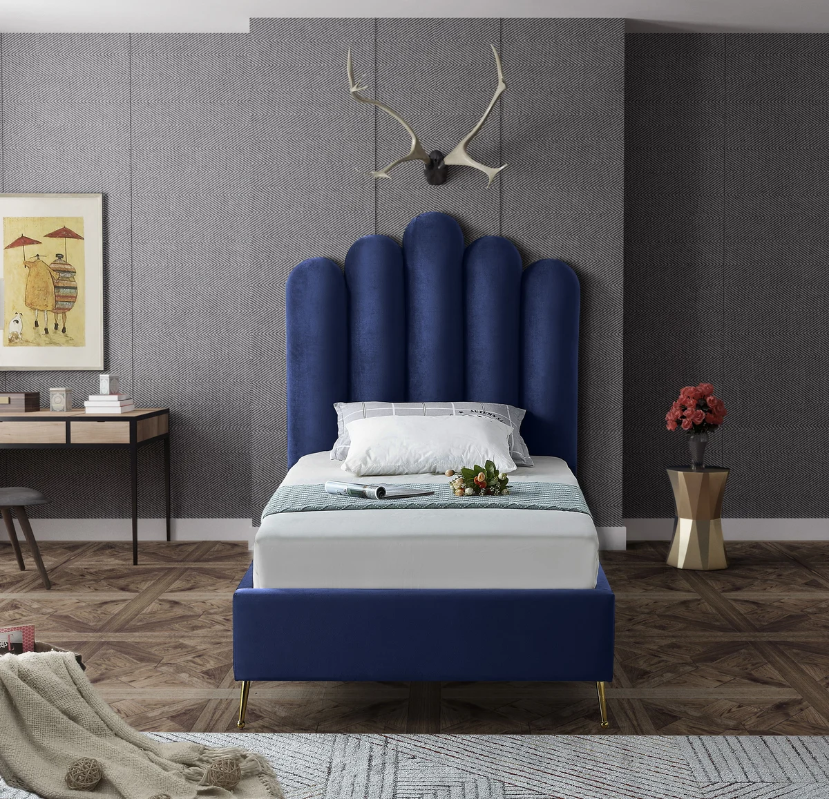 Lily - Twin Bed - Navy
