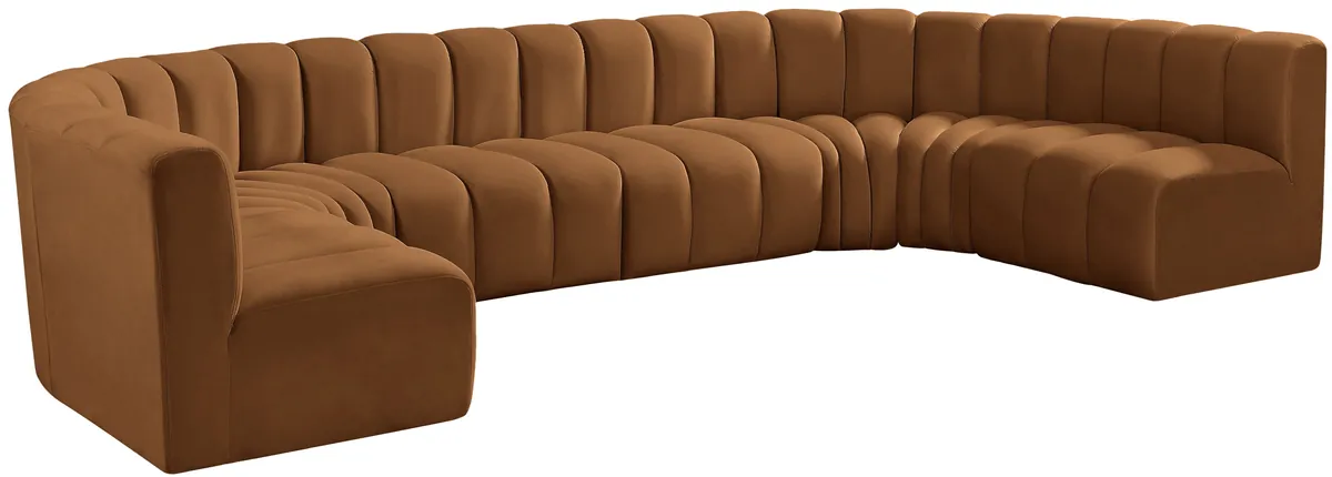 Arc - Velvet Modular U-Shaped Sectional - Saddle - View 2