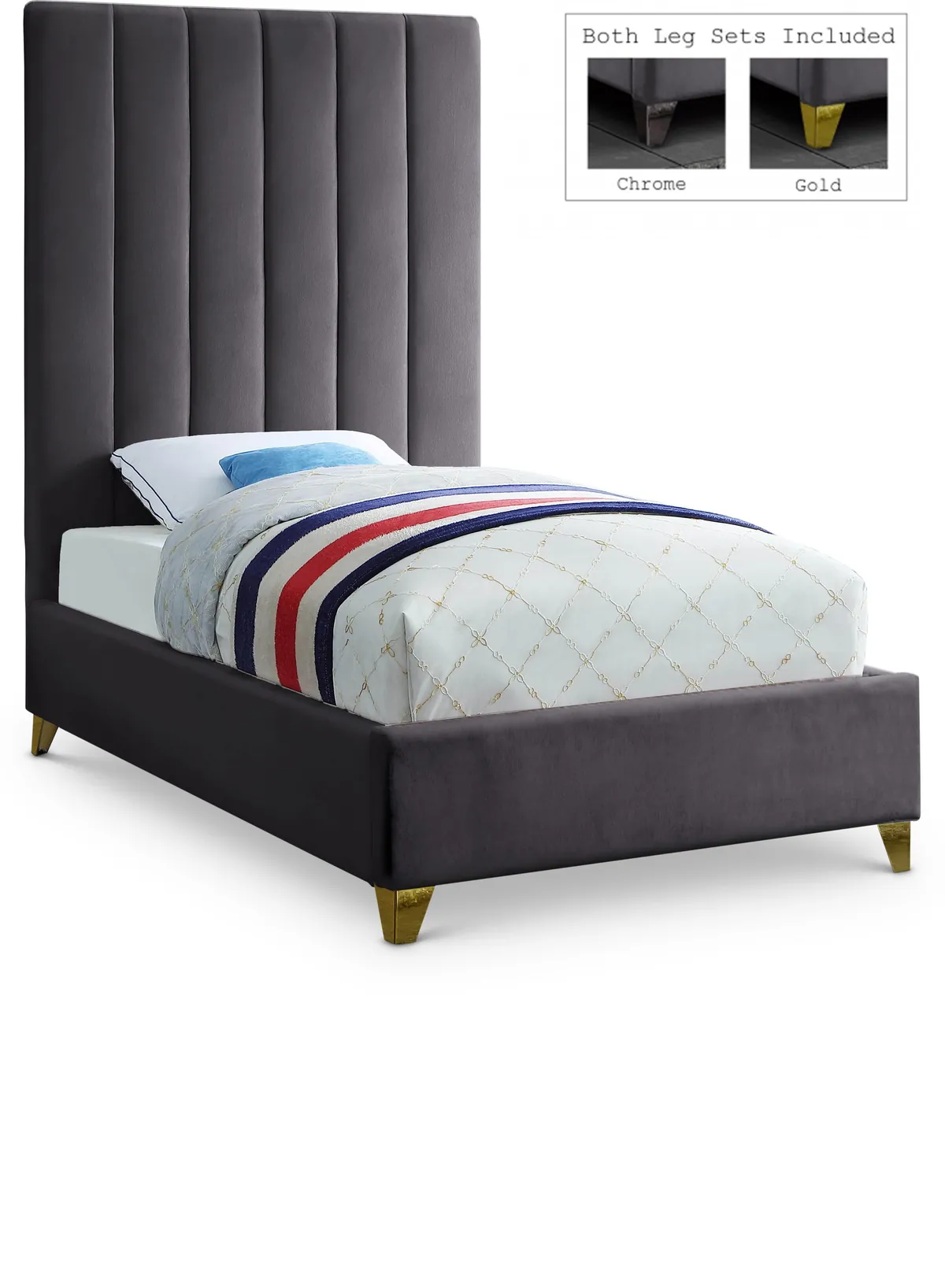 Via - Twin Bed - Gray
