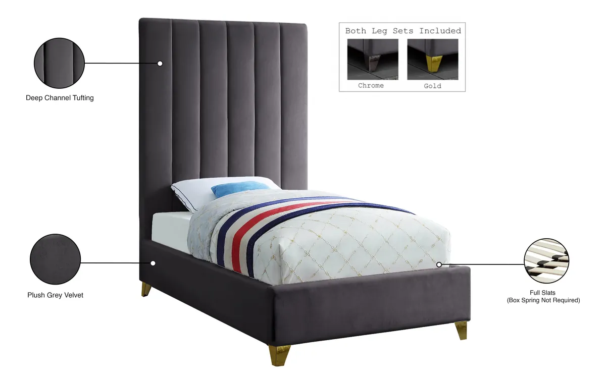 Via - Twin Bed - Gray