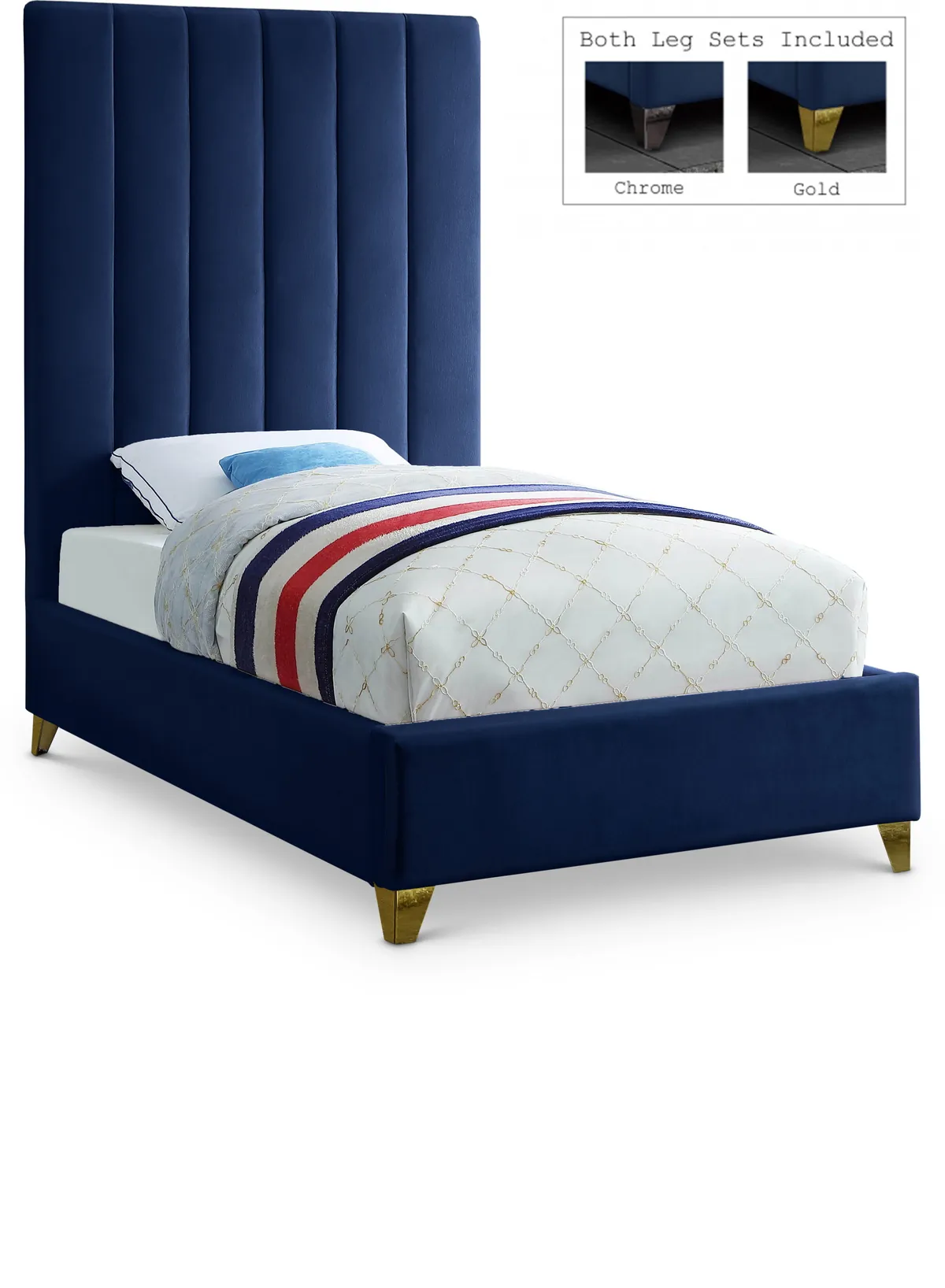 Via - Twin Bed - Navy