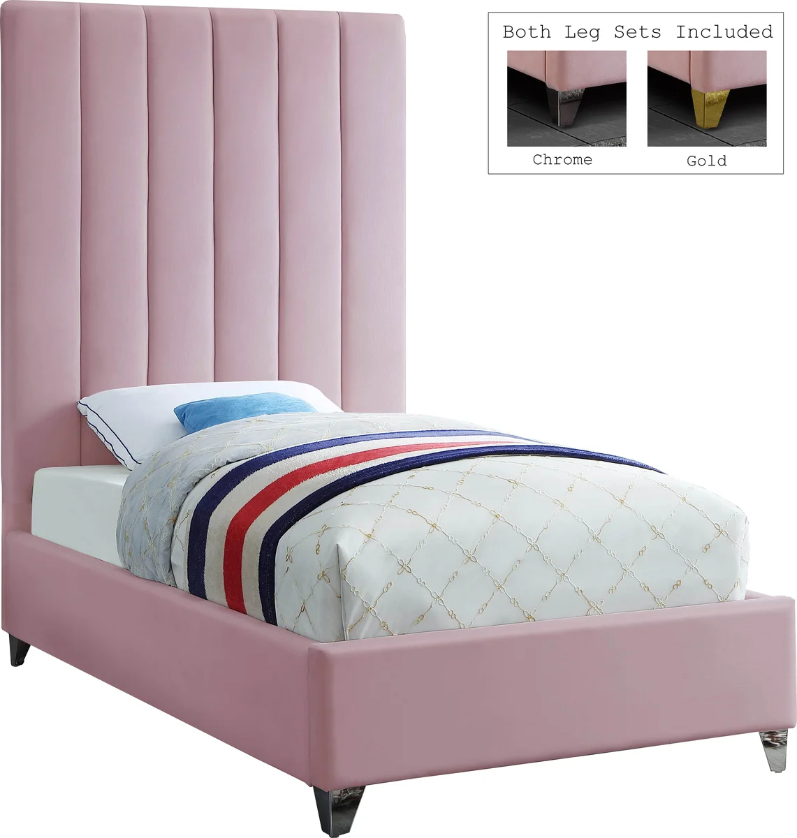 Via - Twin Bed - Pink - View 2