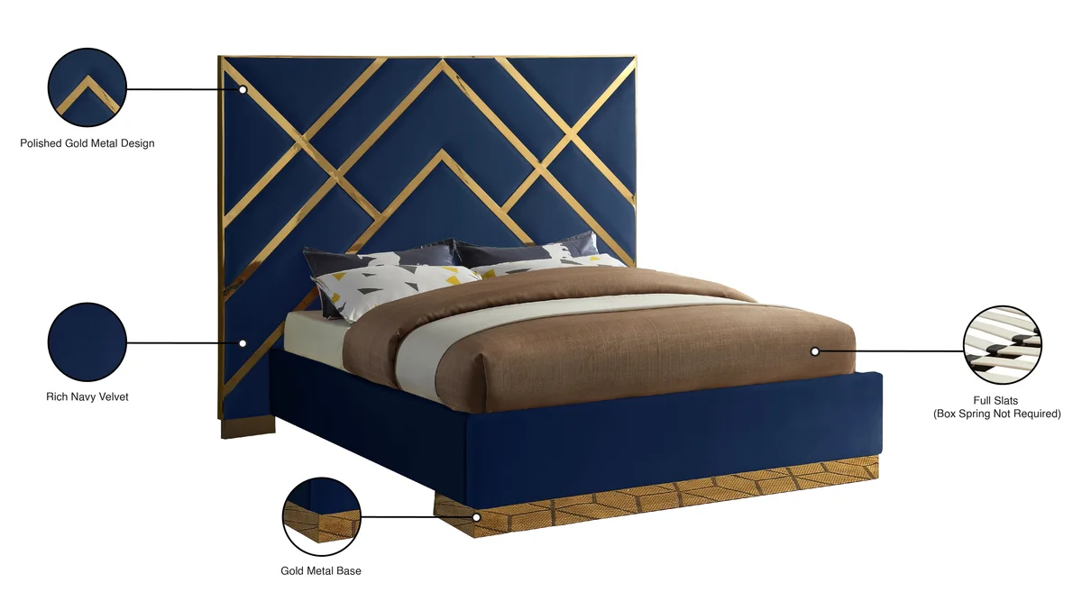 Vector - Queen Bed - Navy