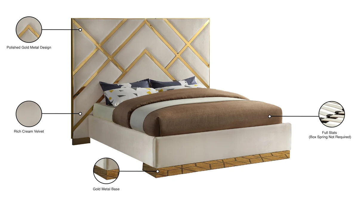 Vector - Queen Bed - Cream