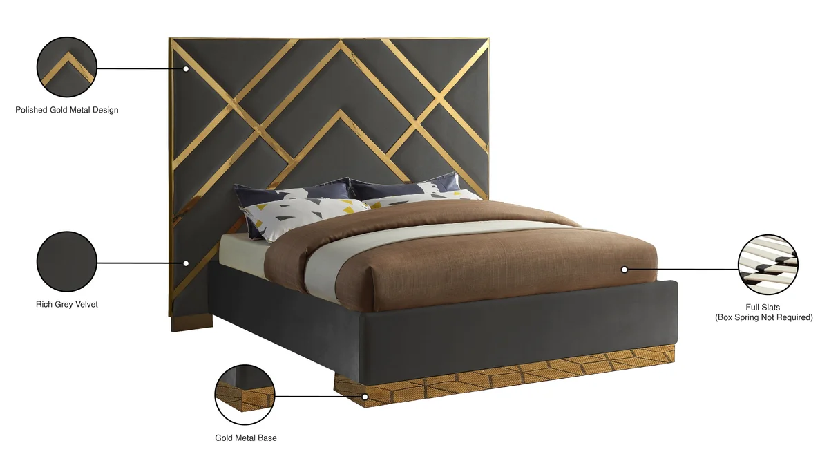 Vector - King Bed - Gray