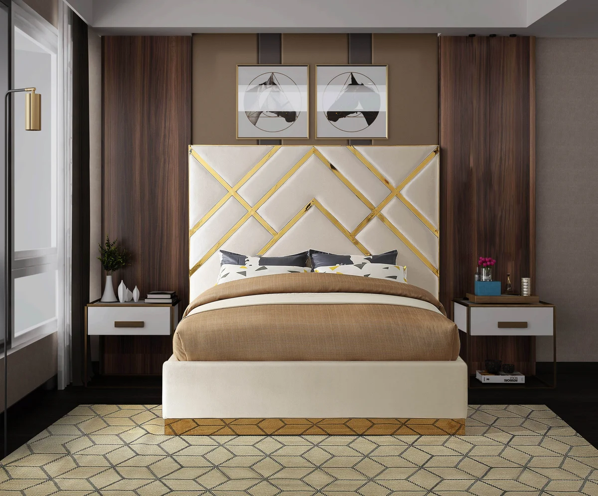 Vector - King Bed - Cream