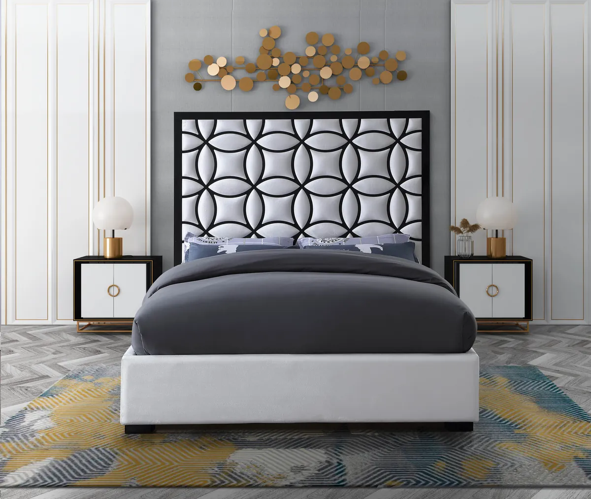 Taj - King Bed - White