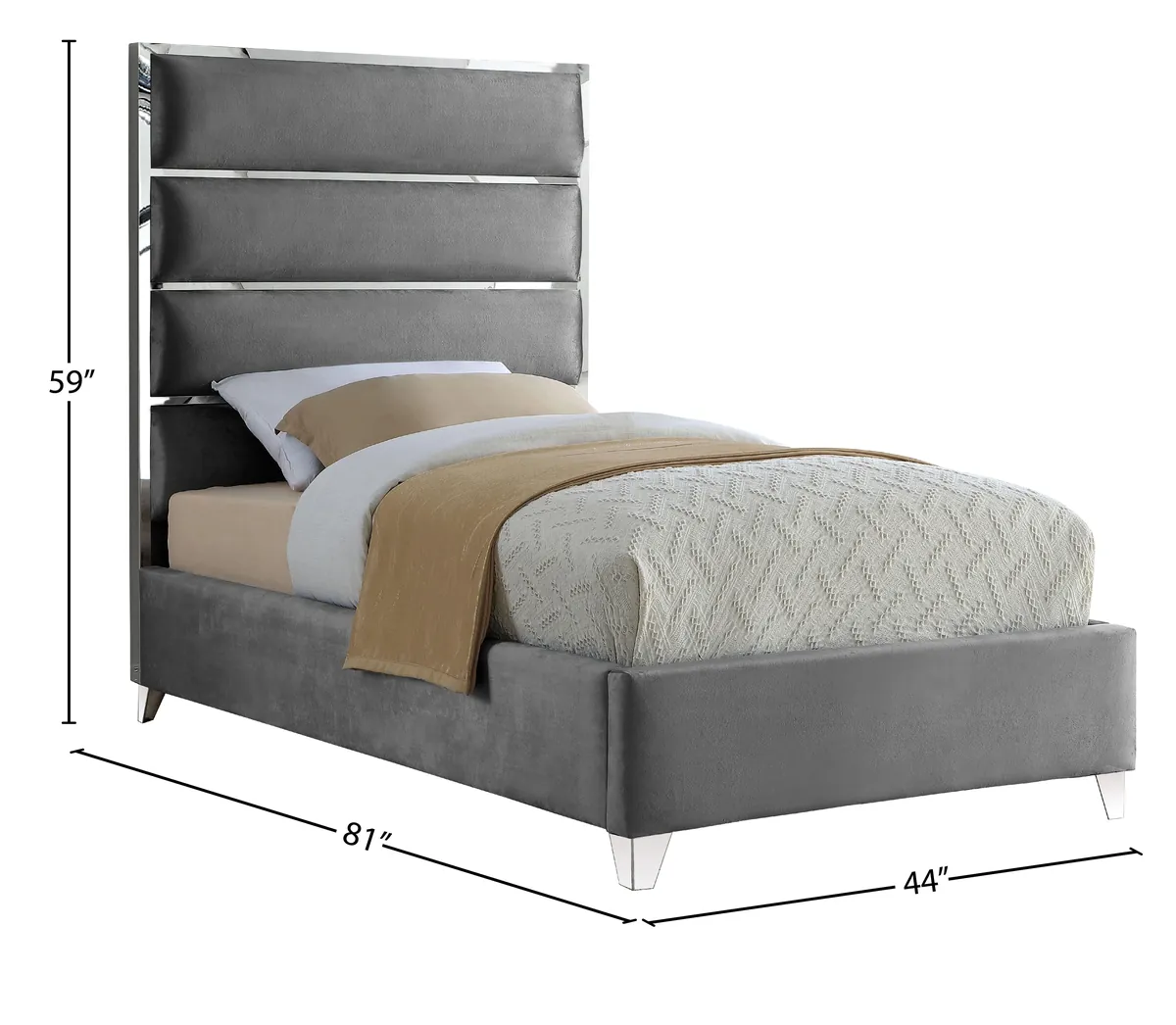 Zuma - Twin Bed - Gray