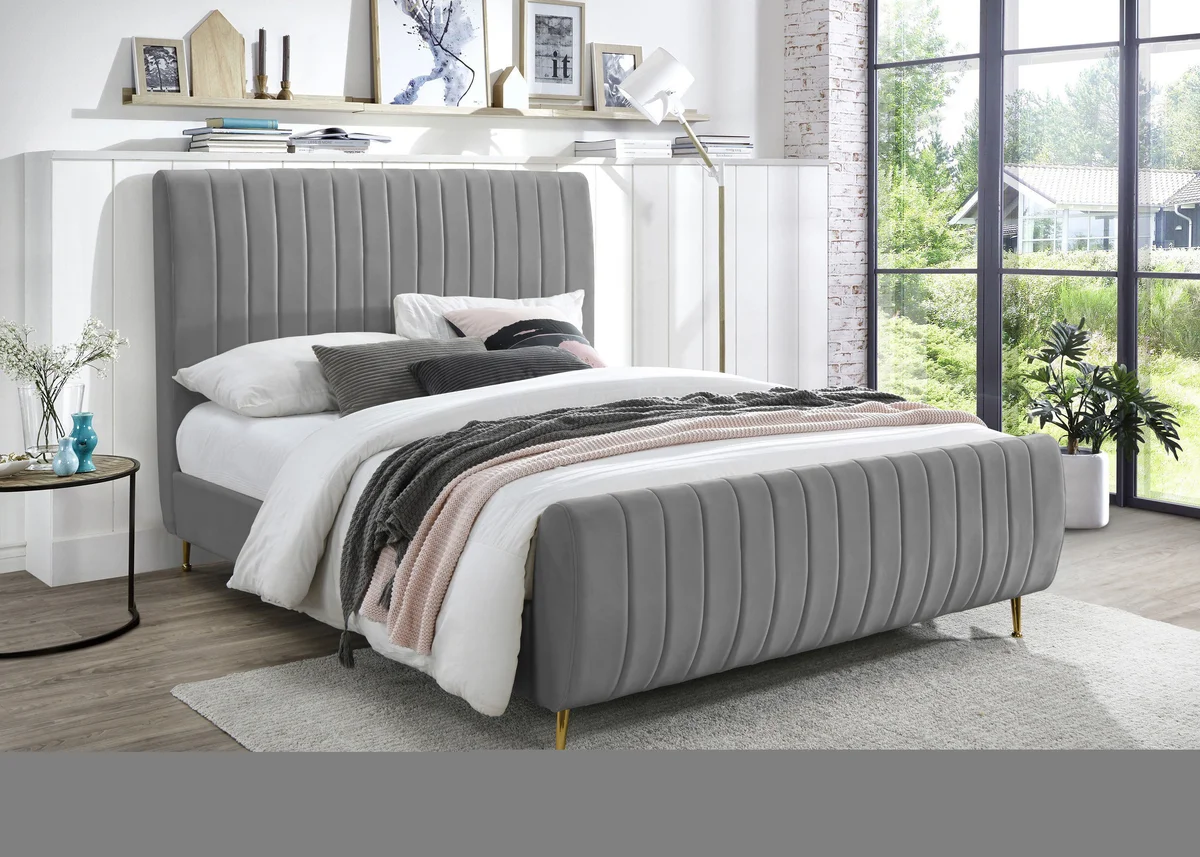 Zara - Queen Bed - Gray - View 2