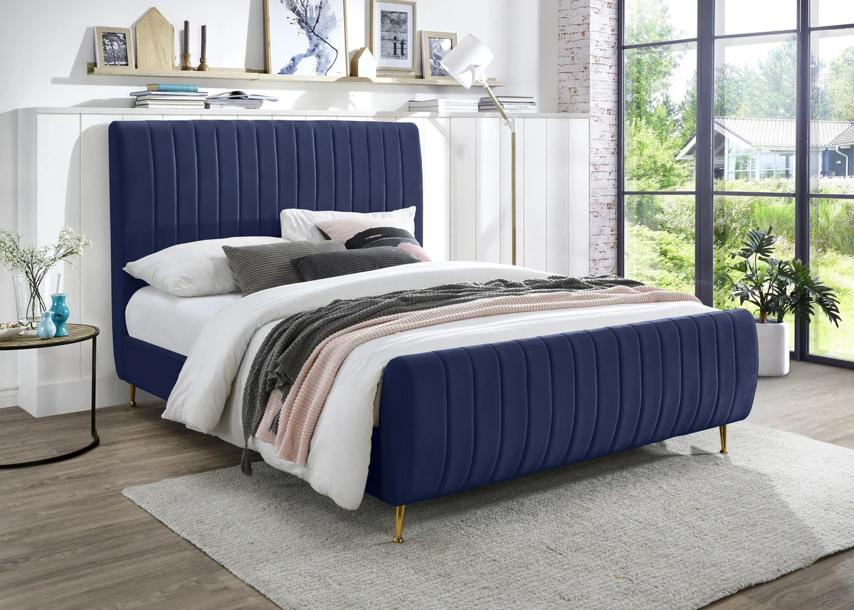 Zara - Queen Bed - Navy - View 2