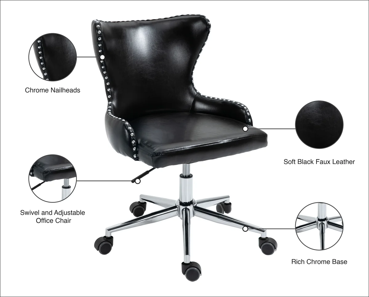 Hendrix - Office Chair - Black - Faux Leather