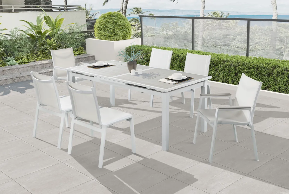 Nizuc - Outdoor Patio Extendable Dining Table - Light Gray