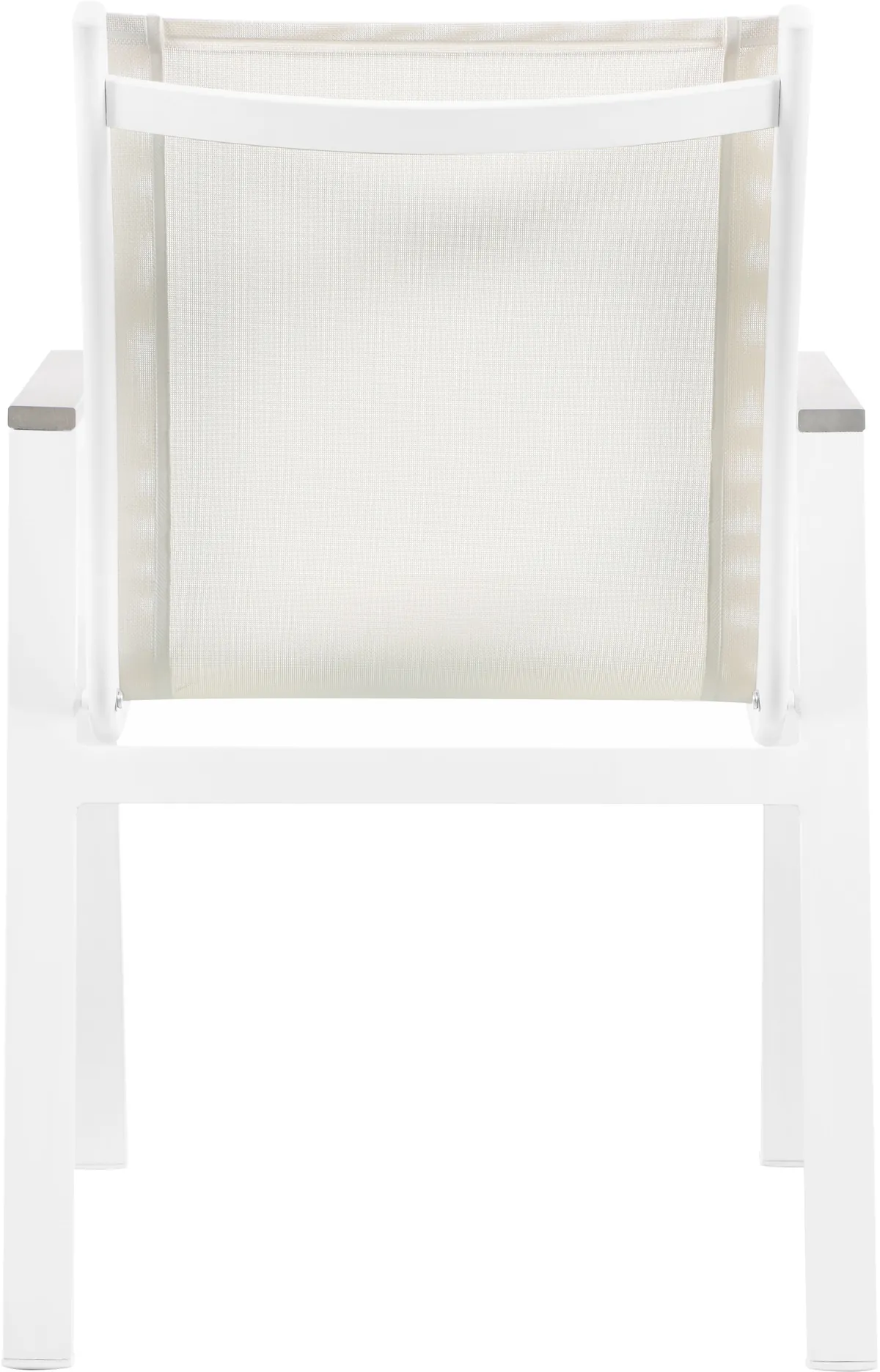 Nizuc - Outdoor Patio Dining Arm Chair With White Frame And Gray Arms (Set of 2) - White