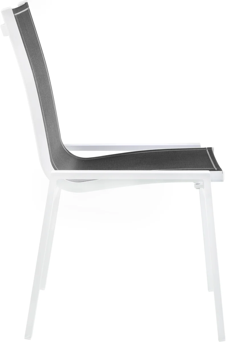 Nizuc - Outdoor Patio Dining Chair With White Frame (Set of 2) - Black