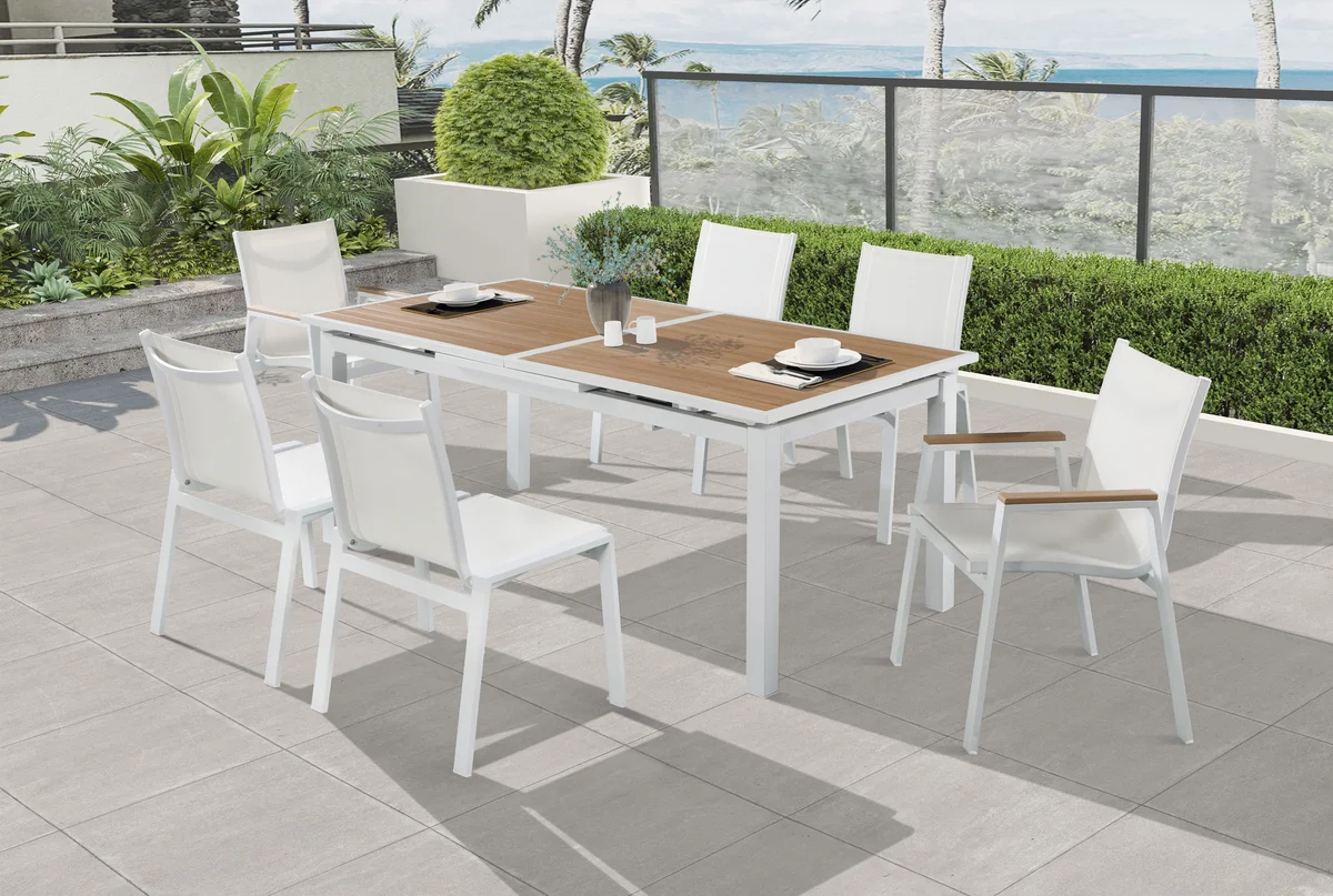 Nizuc - Outdoor Patio Dining Chair With White Frame (Set of 2) - White