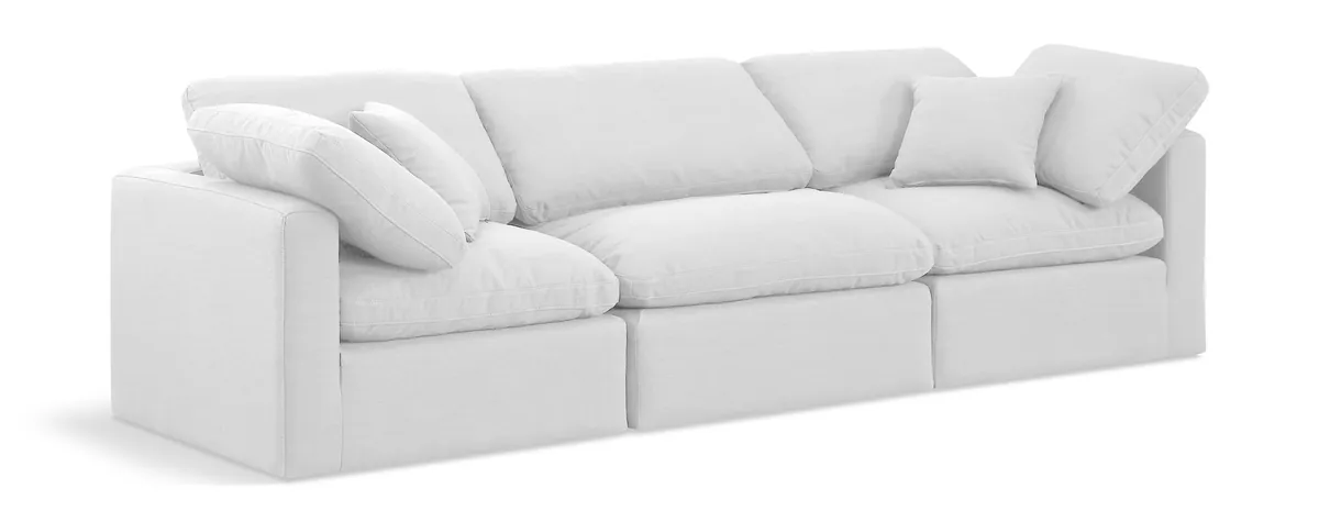Indulge - Linen 3 Seat Modular Sofa - White