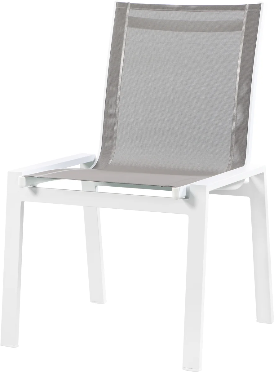 Nizuc - Outdoor Patio Dining Chair With White Frame (Set of 2) - Gray