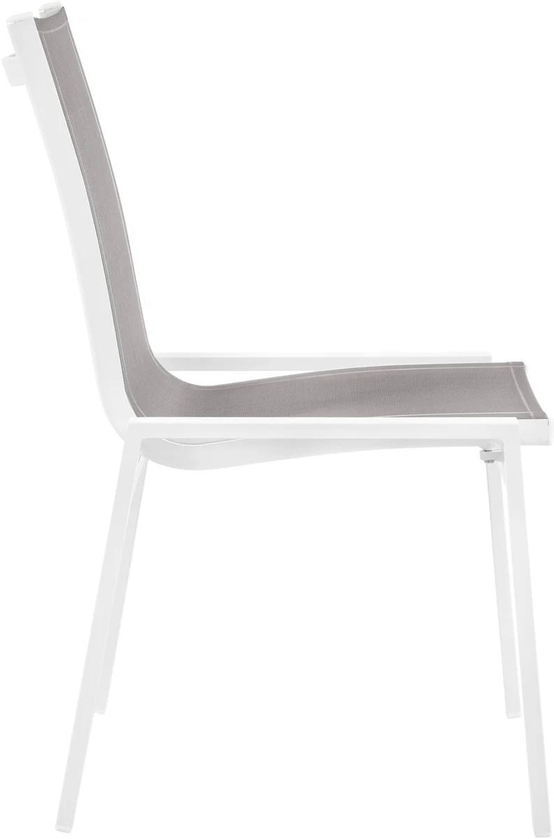 Nizuc - Outdoor Patio Dining Chair With White Frame (Set of 2) - Gray