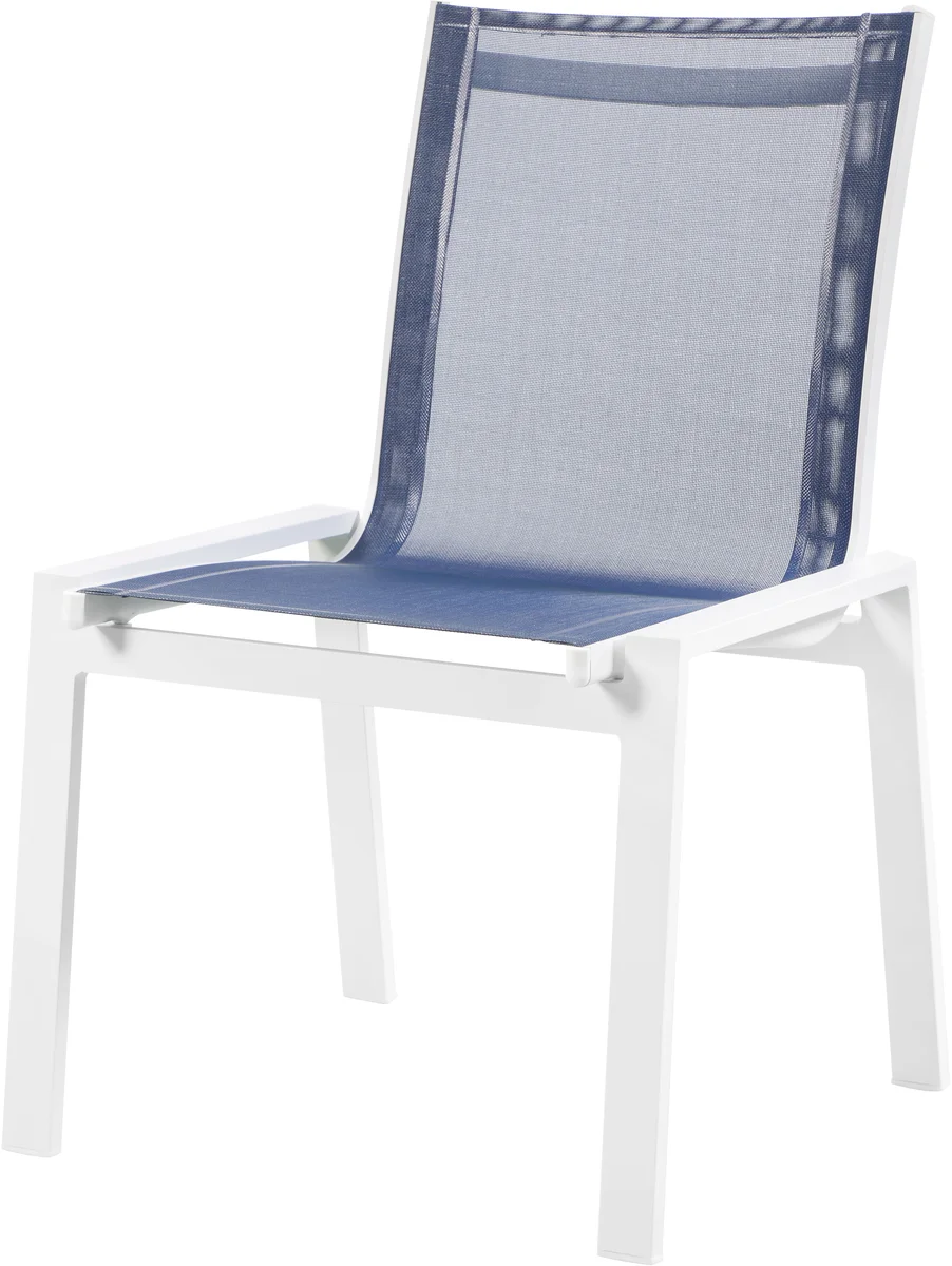 Nizuc - Outdoor Patio Dining Chair With White Frame (Set of 2) - Navy