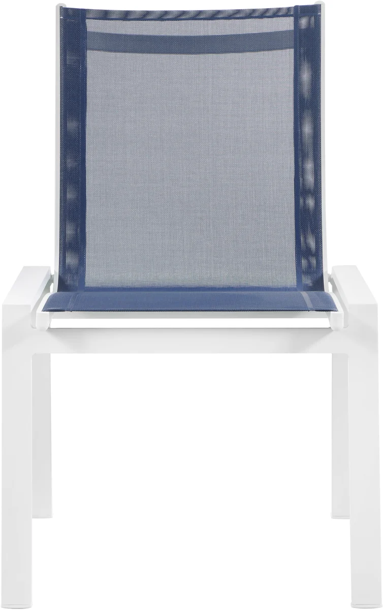 Nizuc - Outdoor Patio Dining Chair With White Frame (Set of 2) - Navy
