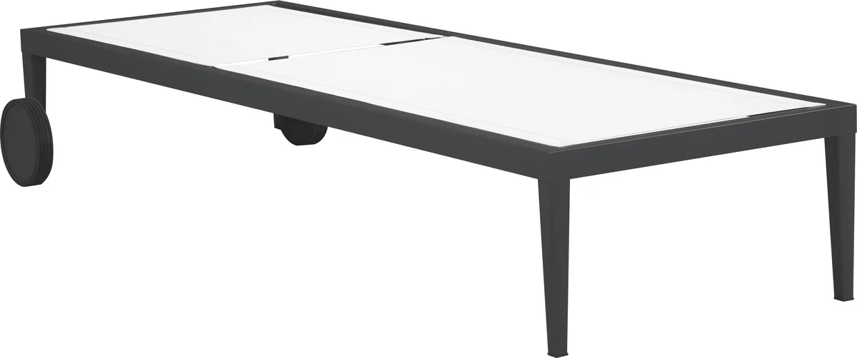 Nizuc - Outdoor Patio Chaise Lounge Chair With Gray Base - White