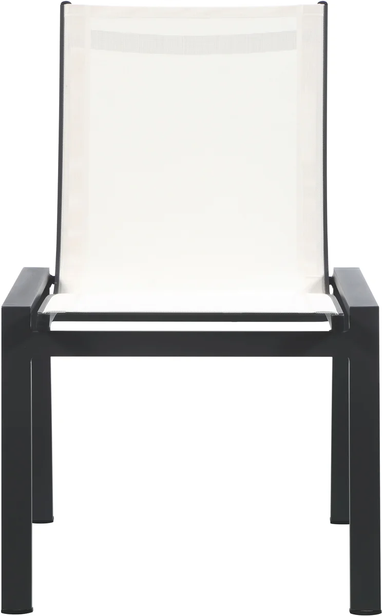 Nizuc - Outdoor Patio Dining Chair With Gray Frame (Set of 2) - White