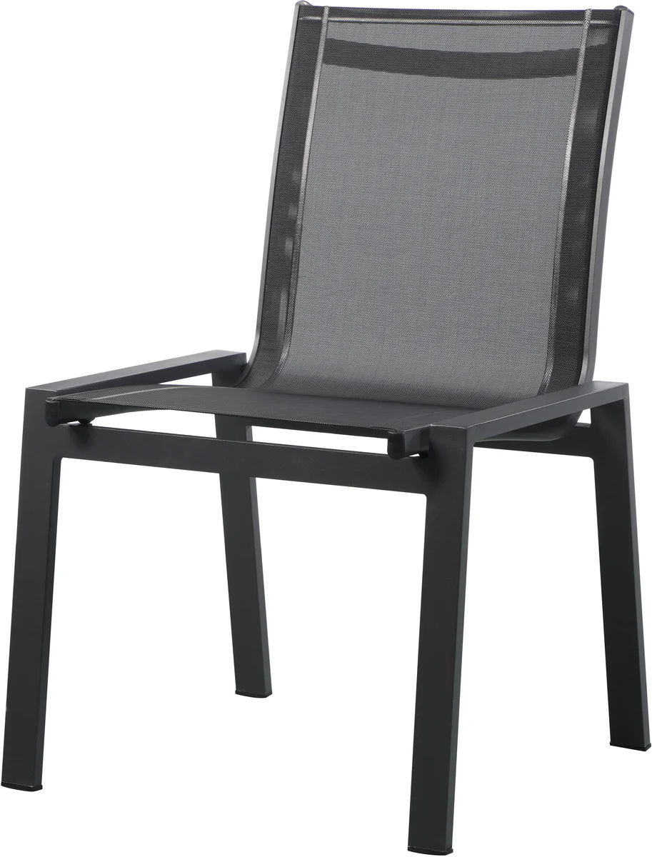 Nizuc - Outdoor Patio Dining Chair With Gray Frame (Set of 2) - Black