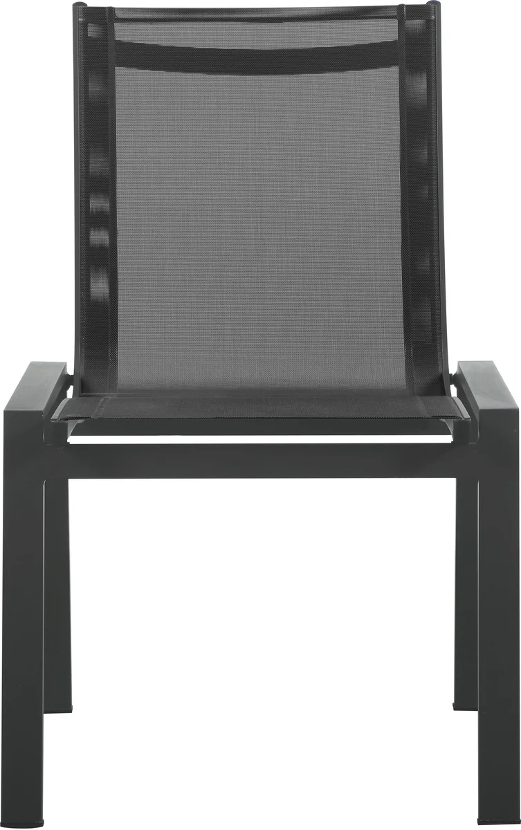 Nizuc - Outdoor Patio Dining Chair With Gray Frame (Set of 2) - Black