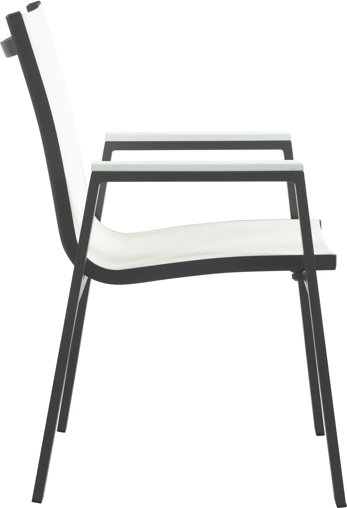 Nizuc - Outdoor Patio Dining Arm Chair With Gray Frame (Set of 2) - White