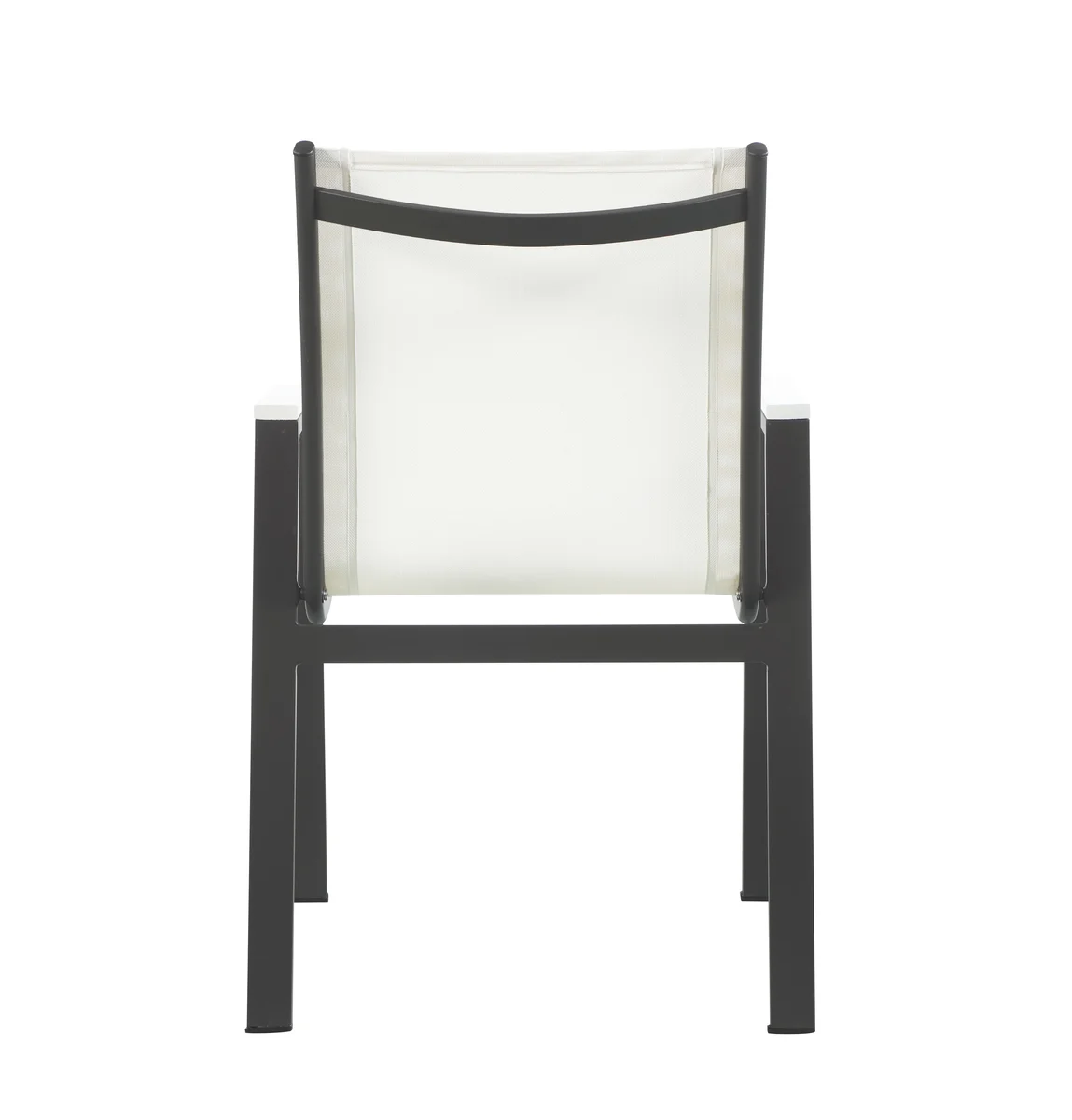 Nizuc - Outdoor Patio Dining Arm Chair With Gray Frame (Set of 2) - White