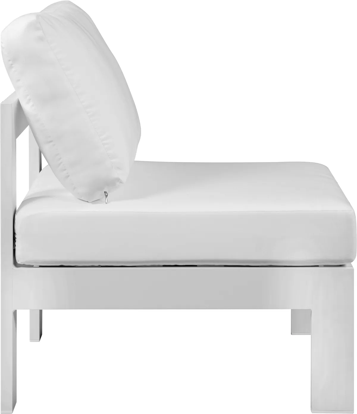 Nizuc - Outdoor Patio Armless Chair With White Frame - White