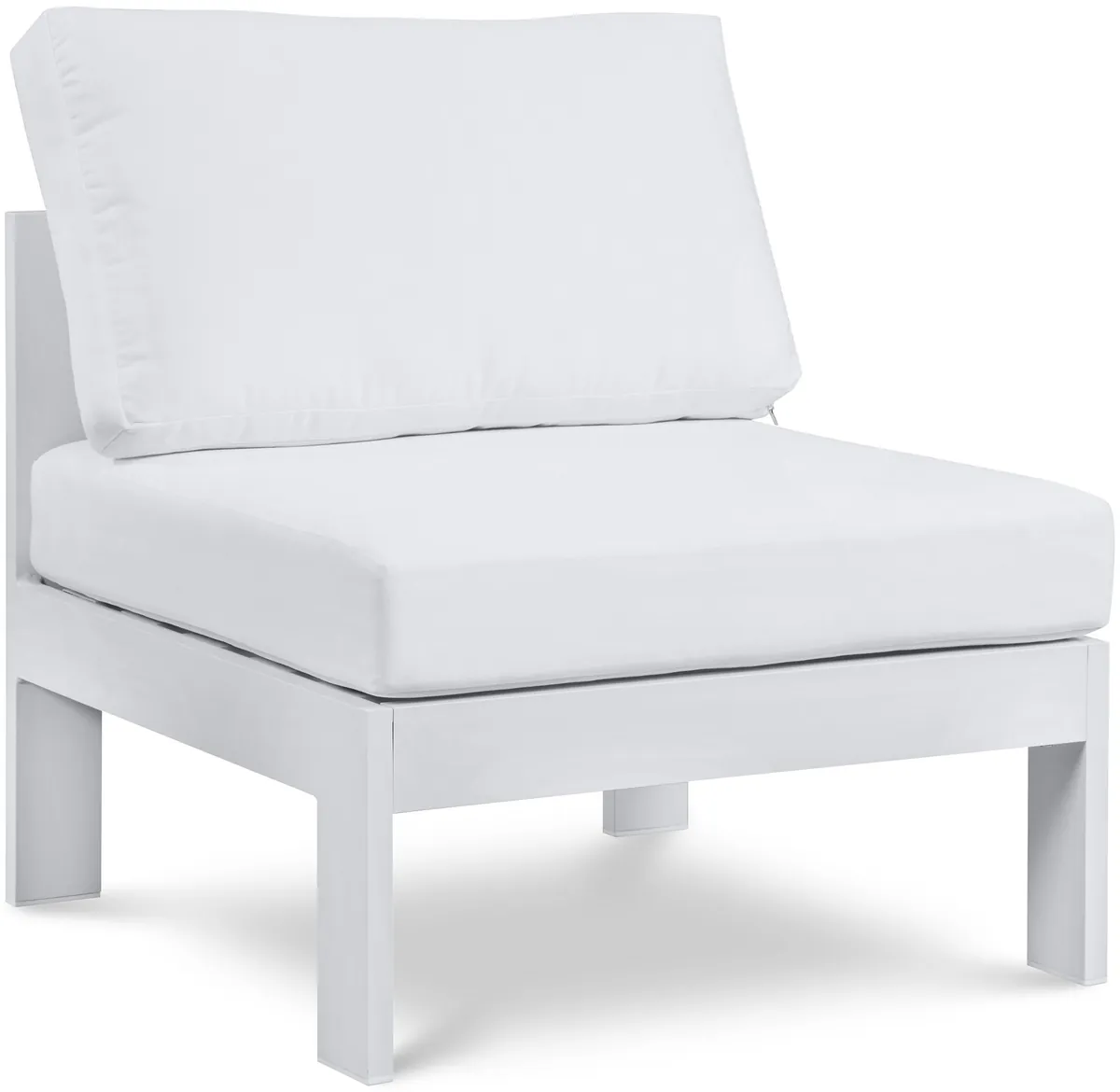 Nizuc - Outdoor Patio Armless Chair With White Frame - White