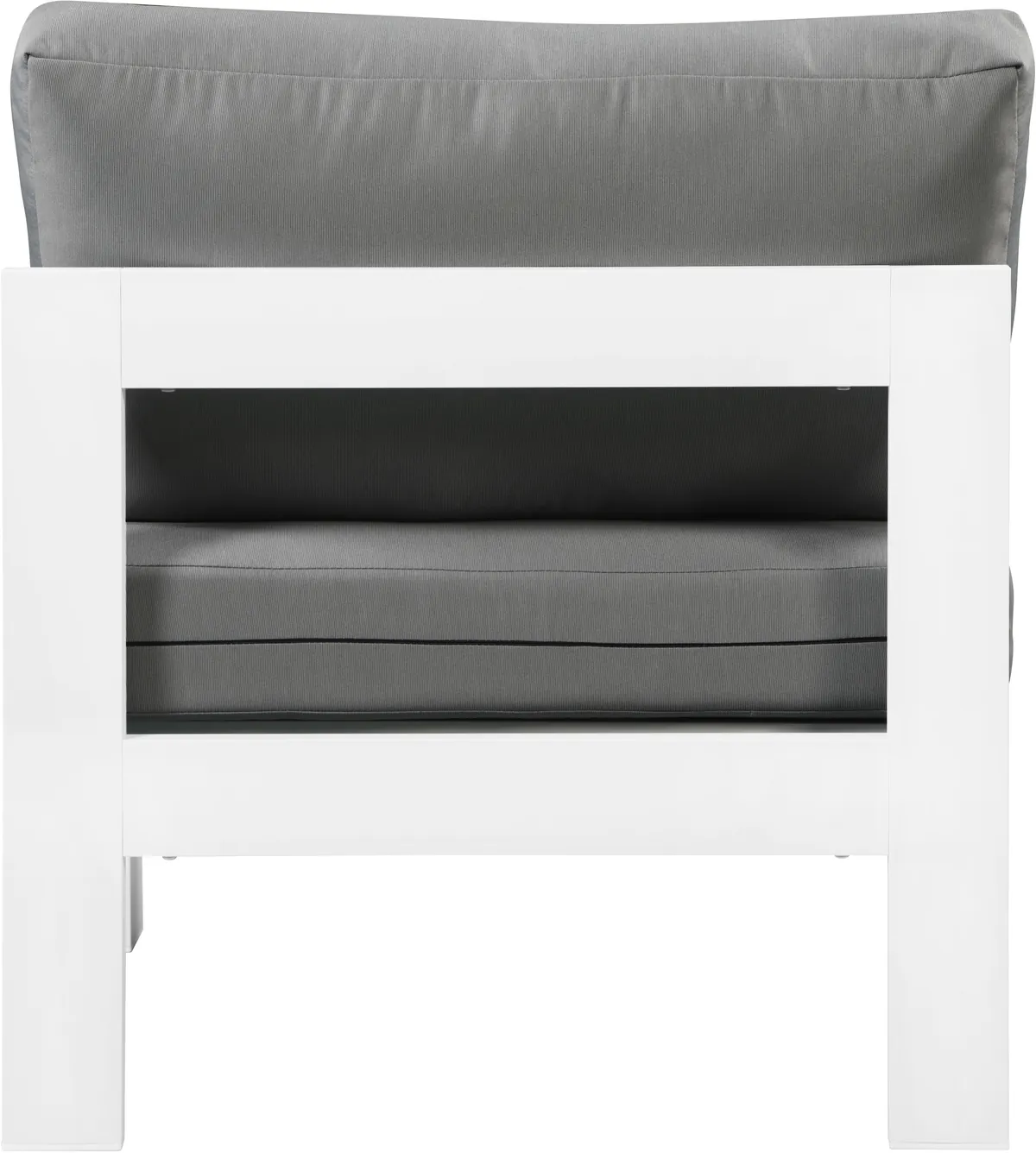 Nizuc - Outdoor Patio Armless Chair With White Frame - Gray