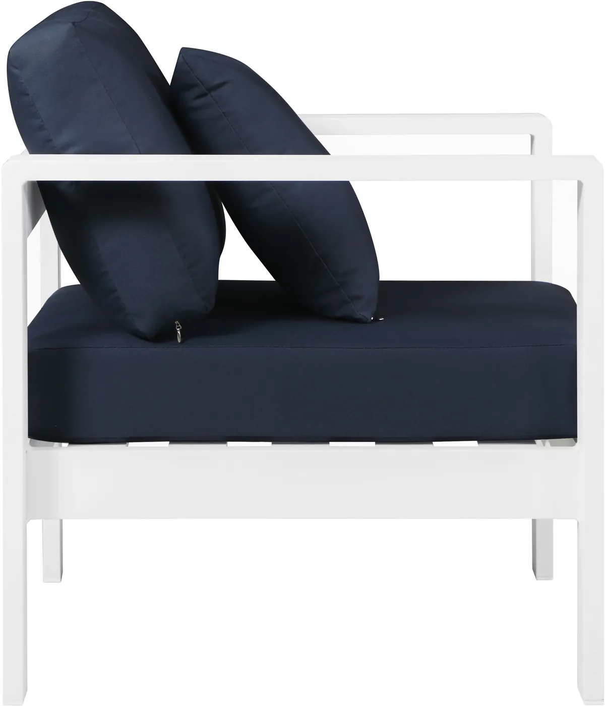 Nizuc - Outdoor Patio Arm Chair With White Frame - Navy