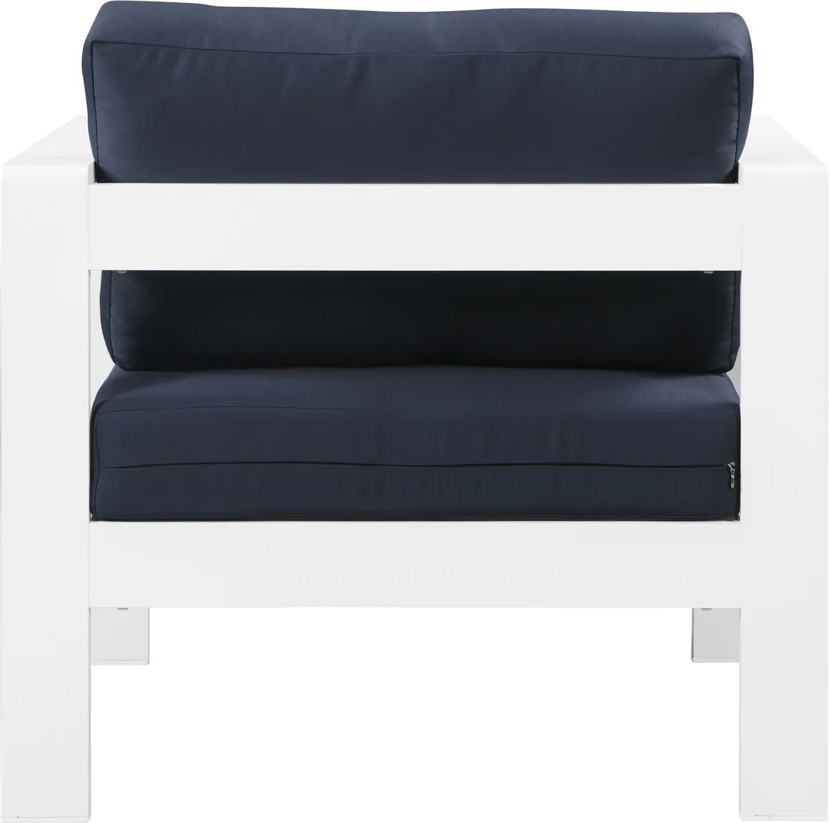 Nizuc - Outdoor Patio Arm Chair With White Frame - Navy
