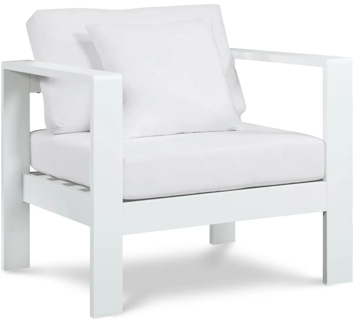 Nizuc - Outdoor Patio Arm Chair With White Frame - White