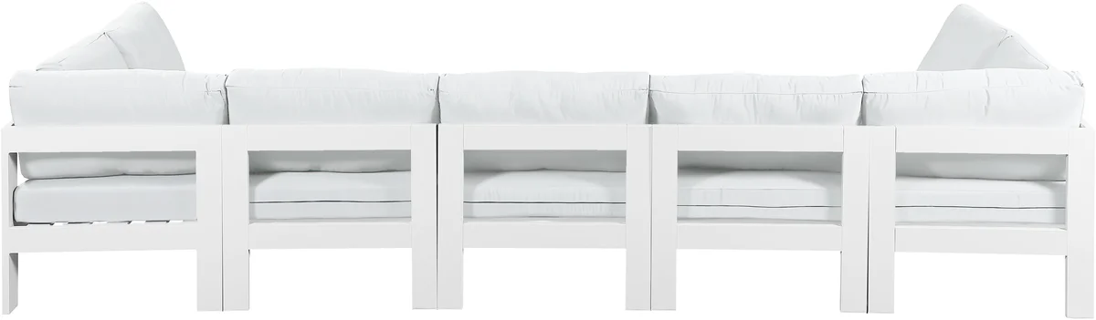 Nizuc - Outdoor Patio 7 Piece Modular Sectional With White Frame - White