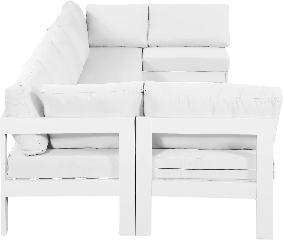 Nizuc - Outdoor Patio 7 Piece Modular Sectional With White Frame - White