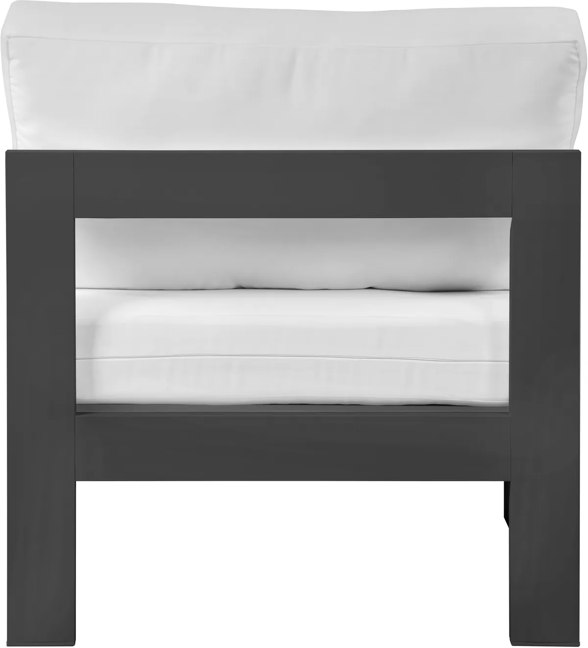 Nizuc - Outdoor Patio Armless Chair With Gray Frame - White