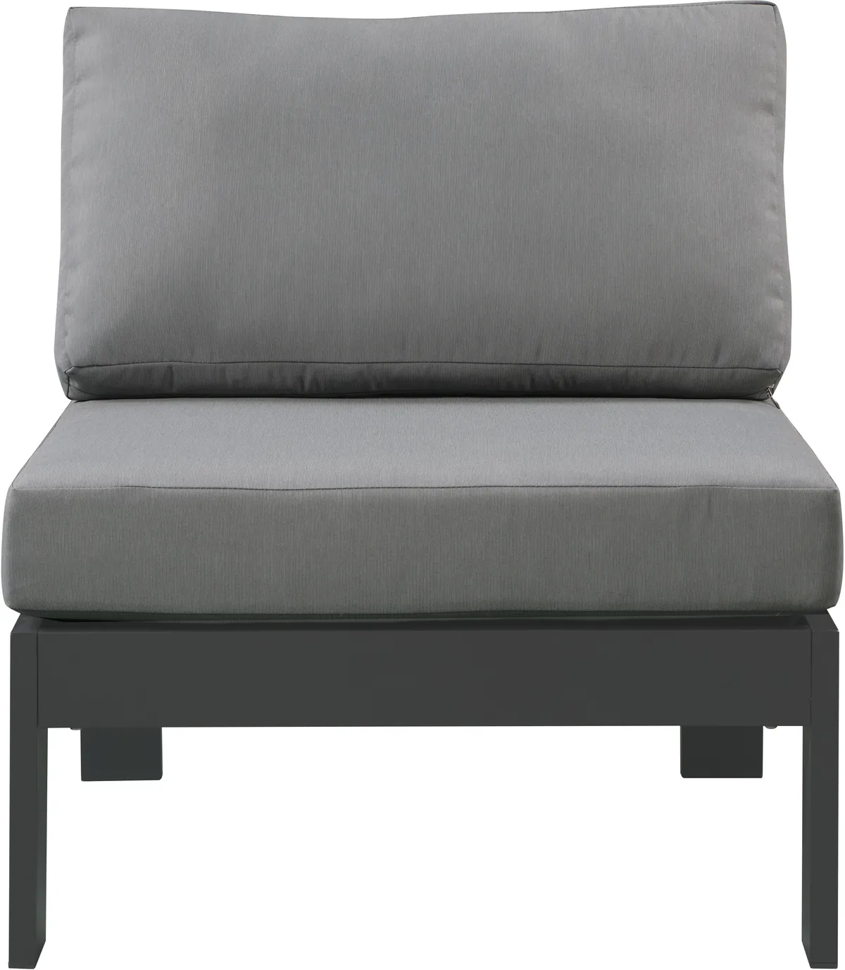Nizuc - Outdoor Patio Armless Chair With Gray Frame - Gray