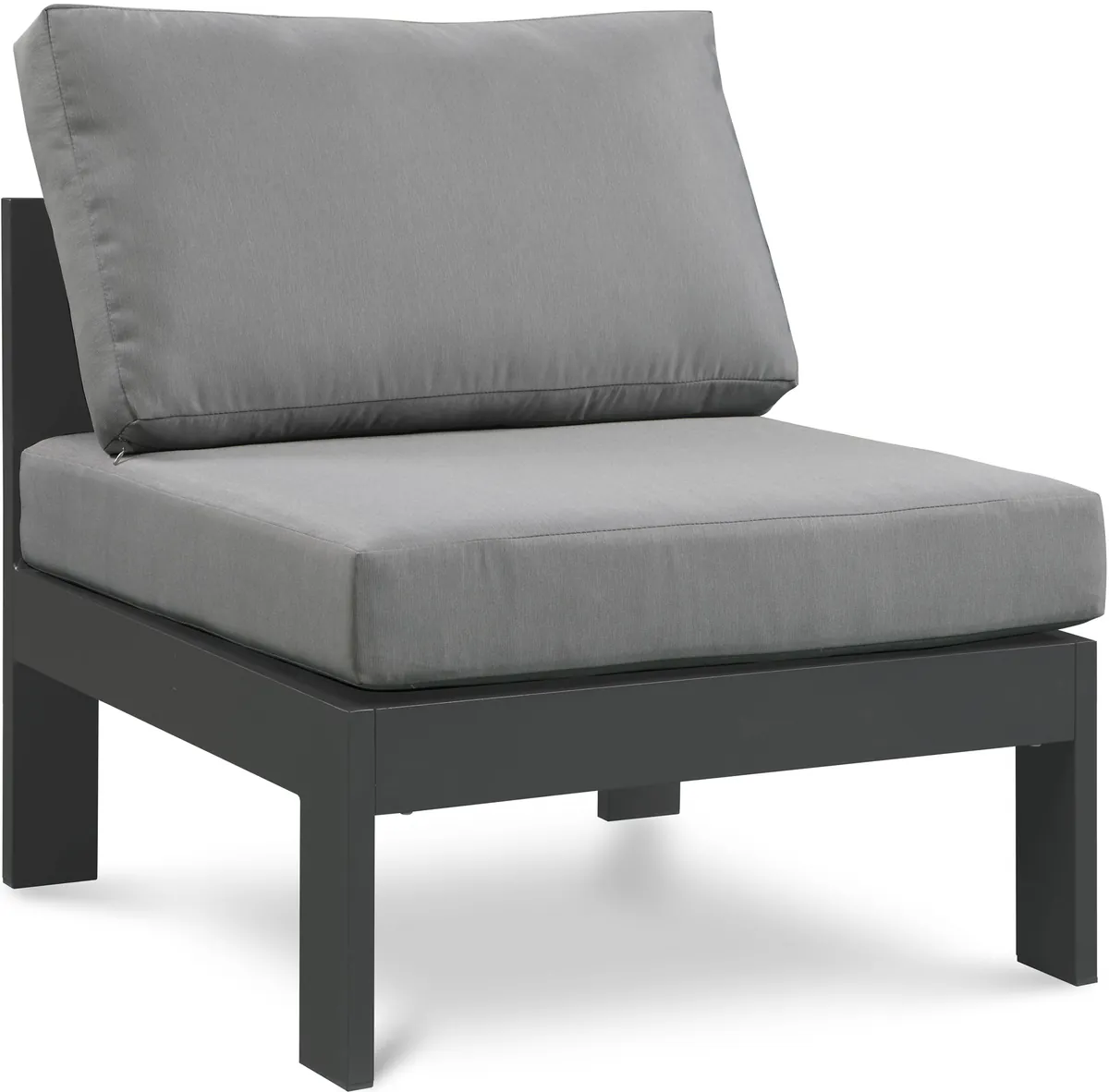 Nizuc - Outdoor Patio Armless Chair With Gray Frame - Gray