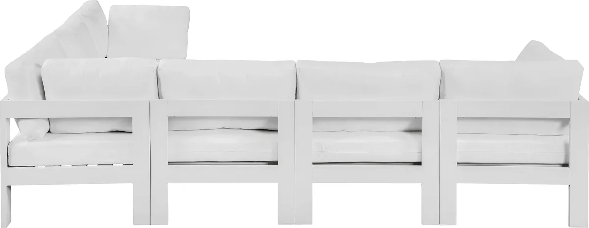 Nizuc - Outdoor Patio 6 Piece Modular Sectional With White Frame - White