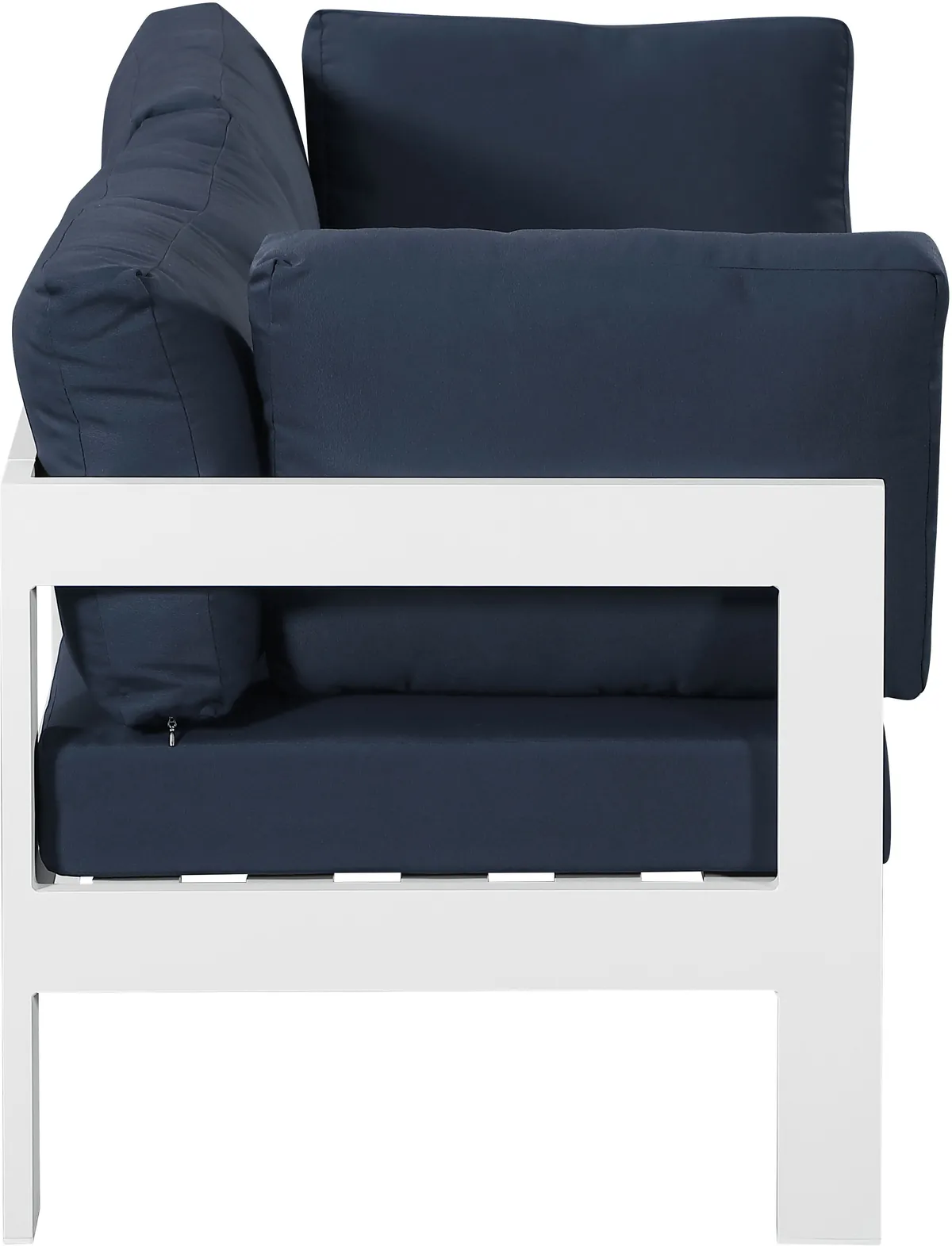 Nizuc - Outdoor Patio 2 Seat Modular Sofa With White Frame - Navy