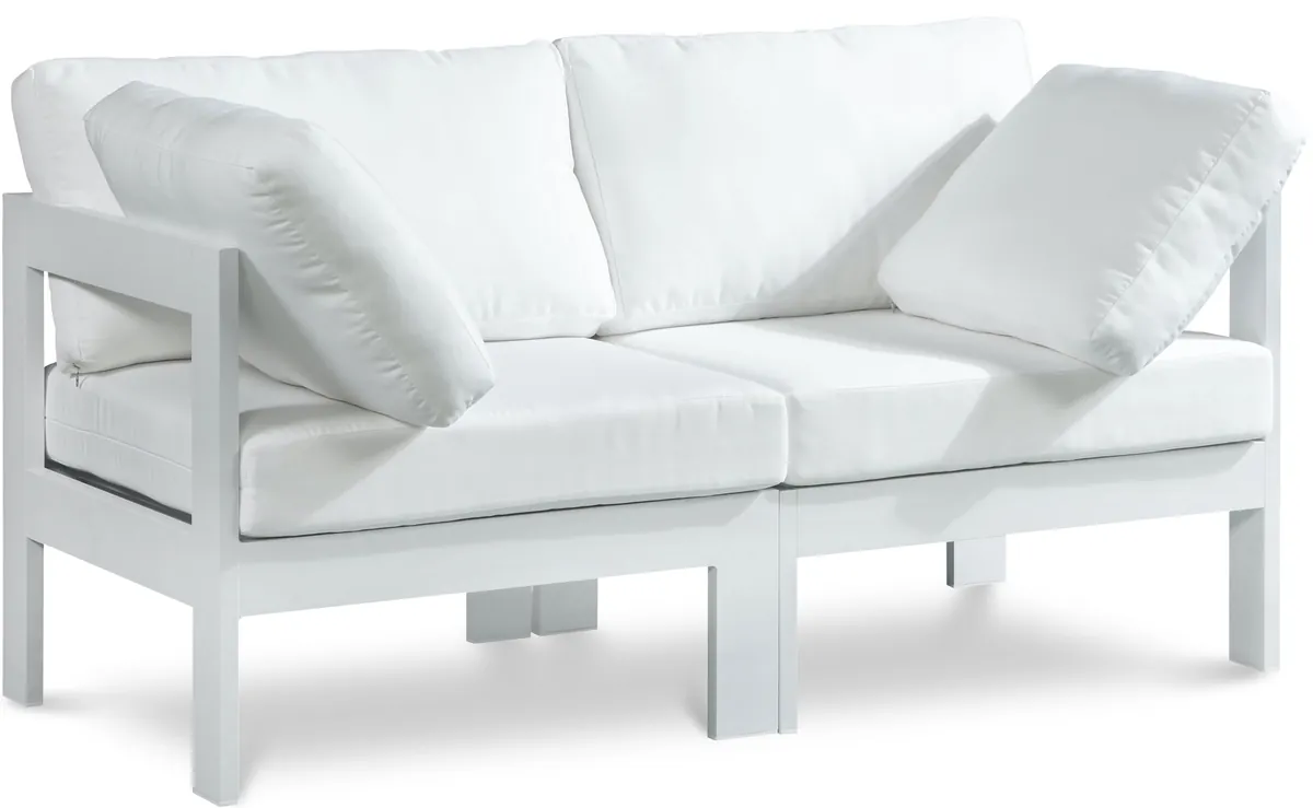 Nizuc - Outdoor Patio 2 Seat Modular Sofa With White Frame - White