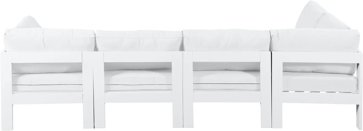 Nizuc - Outdoor Patio 5 Piece Modular Sectional With White Frame - White