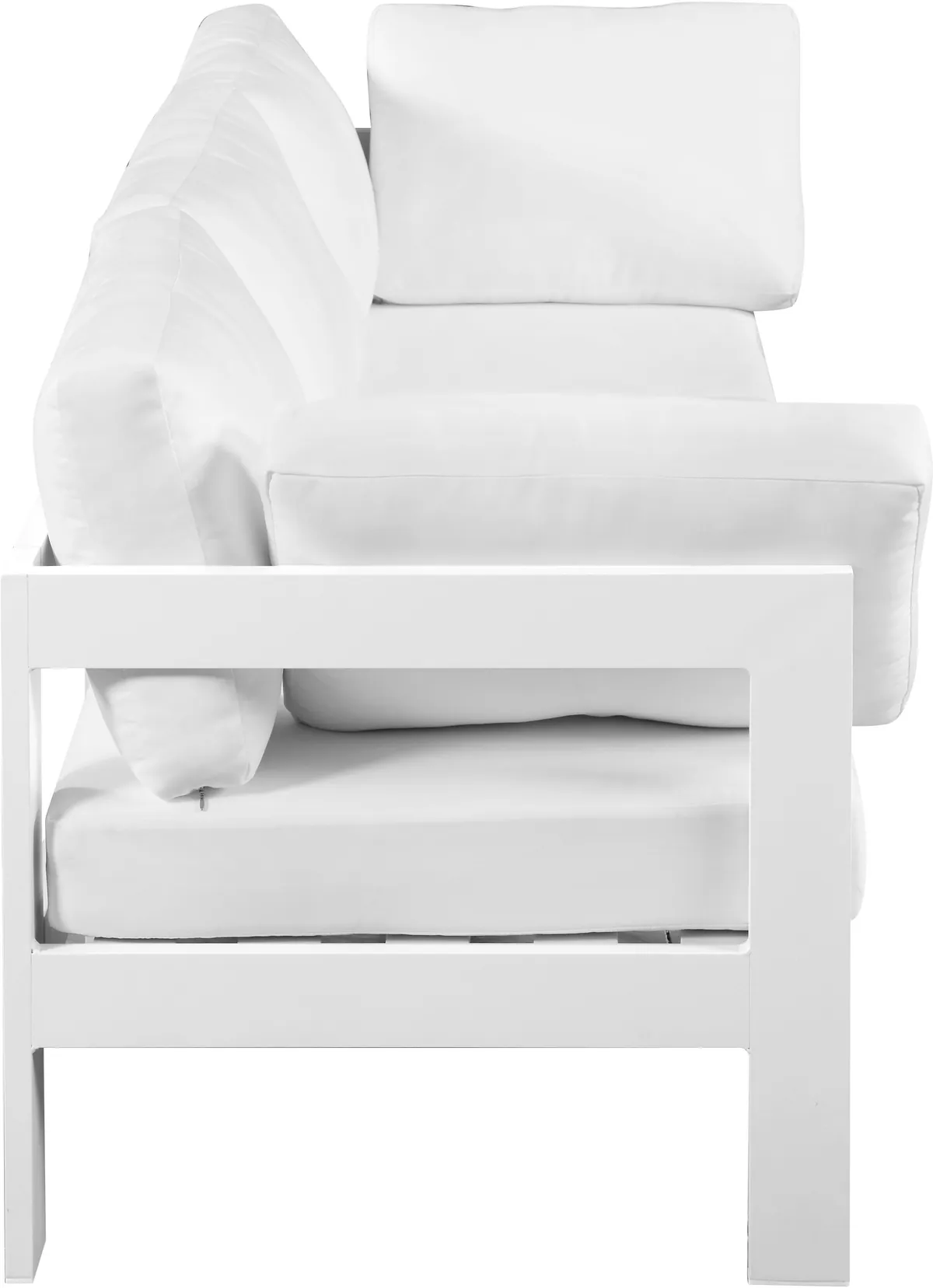 Nizuc - Outdoor Patio 3 Seat Modular Sofa With White Frame - White