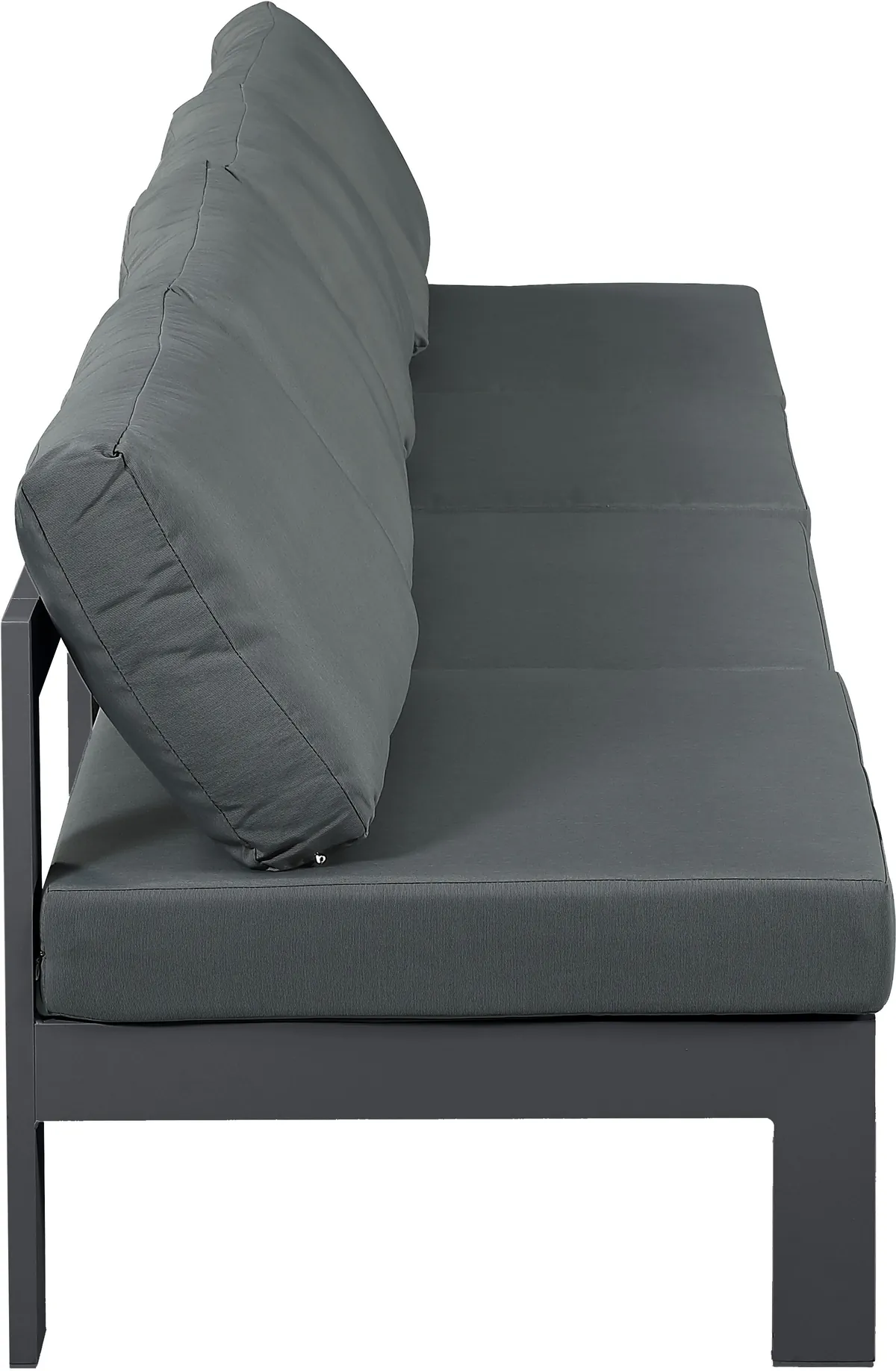 Nizuc - Outdoor Patio 4 Seat Armless Modular Sofa With Gray Frame - Gray