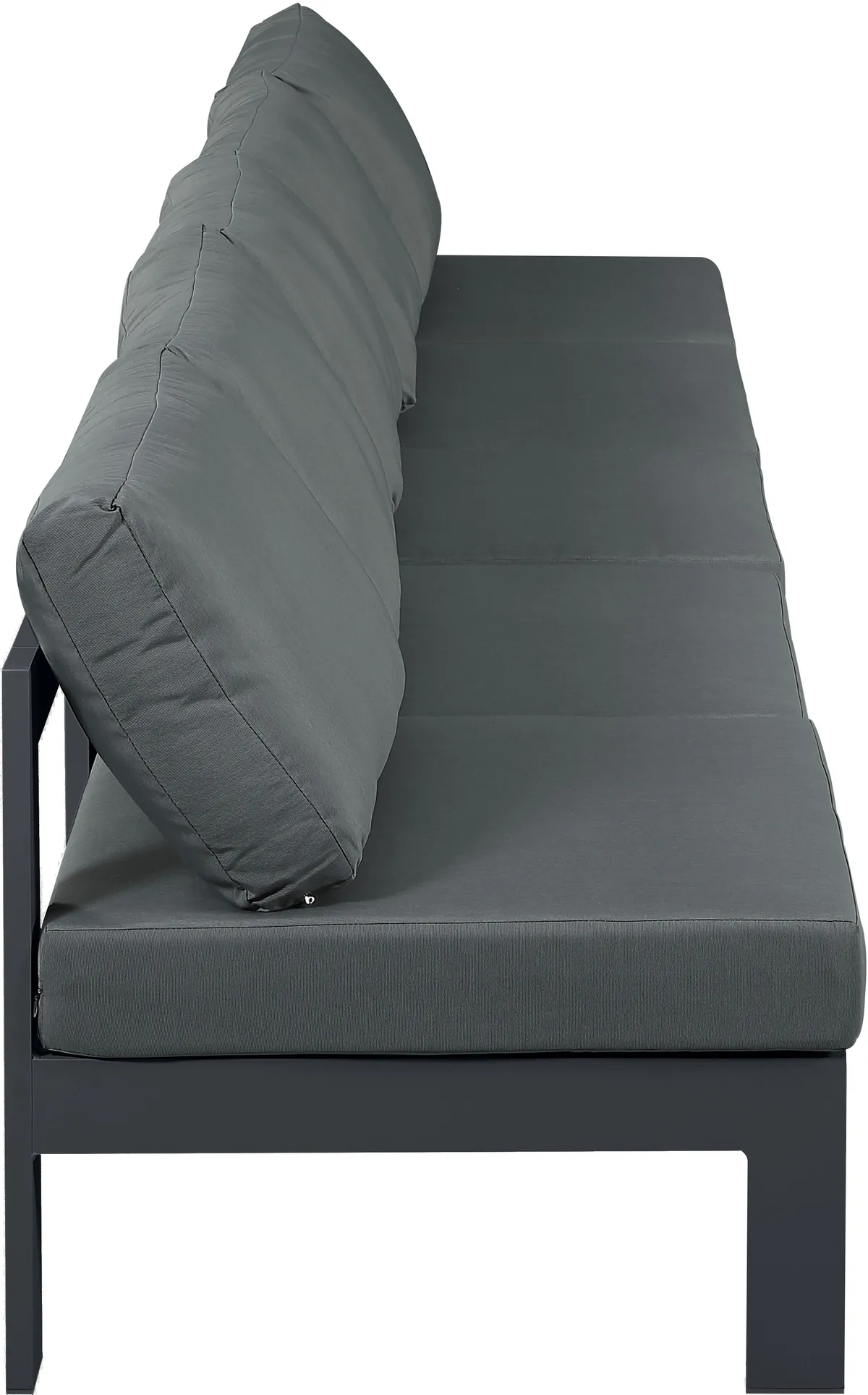 Nizuc - Outdoor Patio 5 Seat Modular Armless Sofa With Gray Frame - Gray