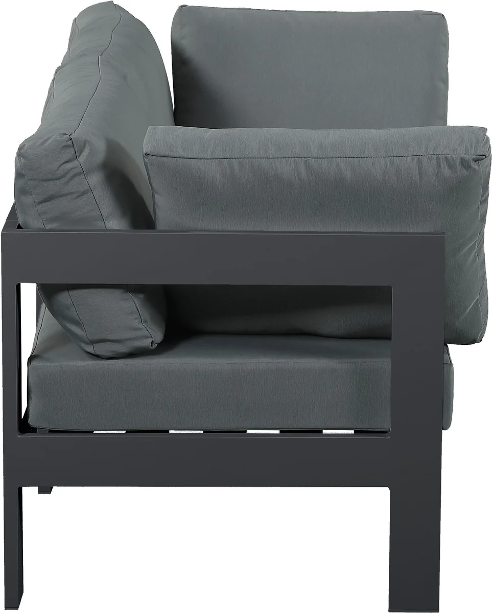 Nizuc - Outdoor Patio 2 Seat Modular Sofa With Gray Frame - Gray