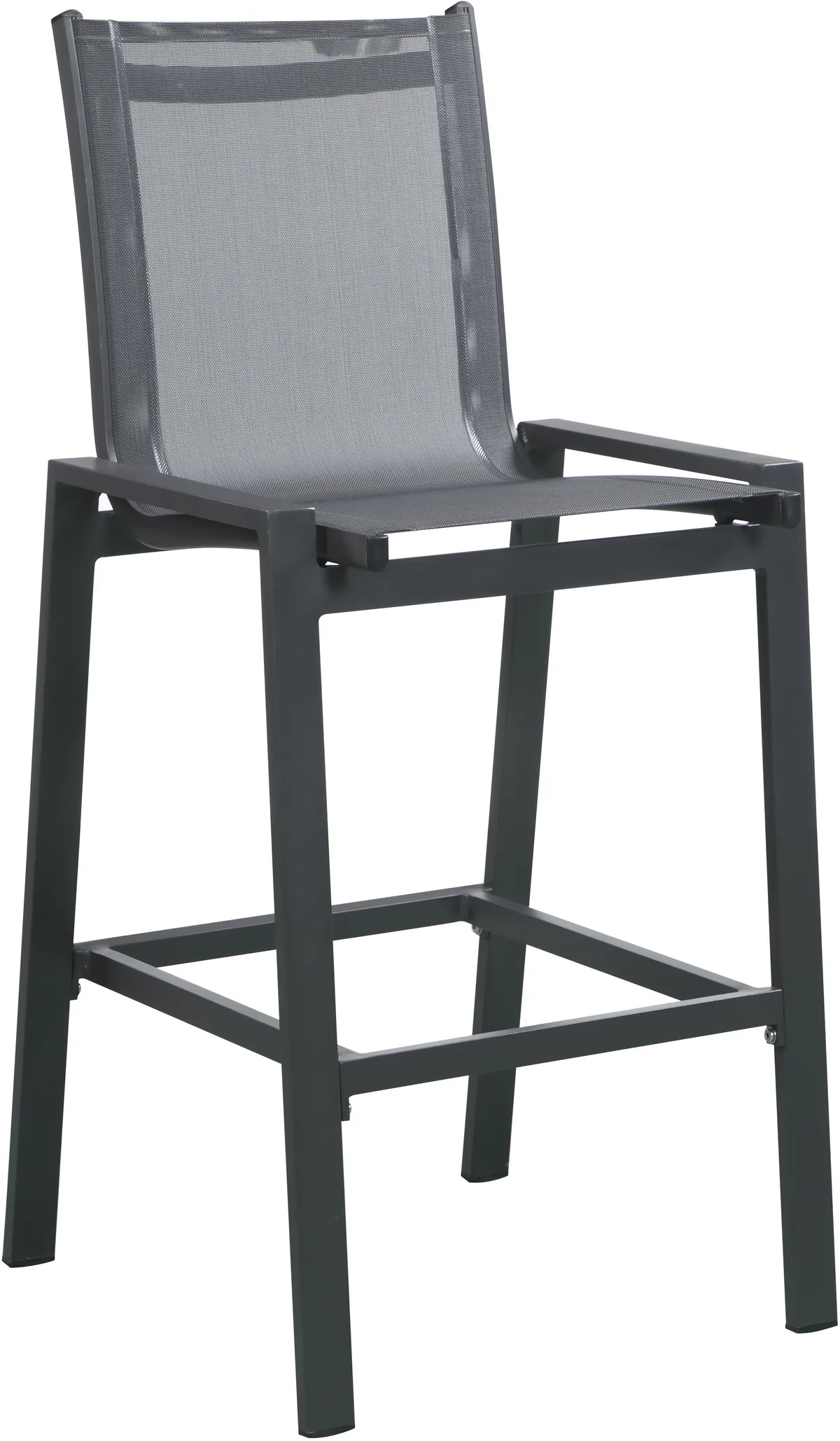 Nizuc - Outdoor Patio Barstool With Gray Base (Set of 2) - Black